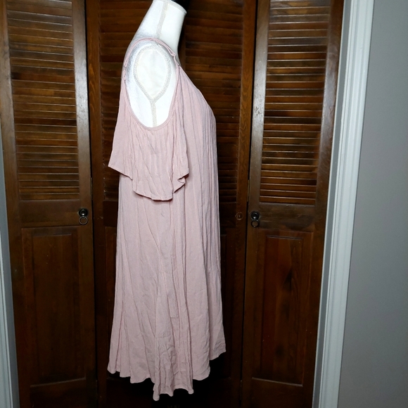 Torrid Pink Cold Shoulder Gauze Trapeze Dress Sz 2X - Picture 4 of 12
